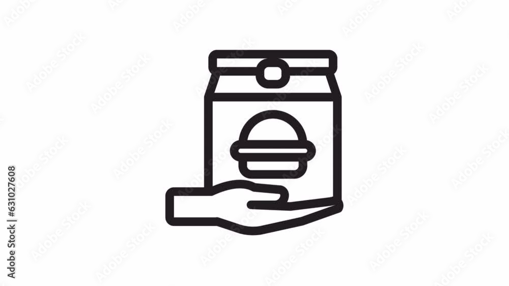 Food Delivery animated icon on transparent background.
Food Delivery animated icon on transparent background.