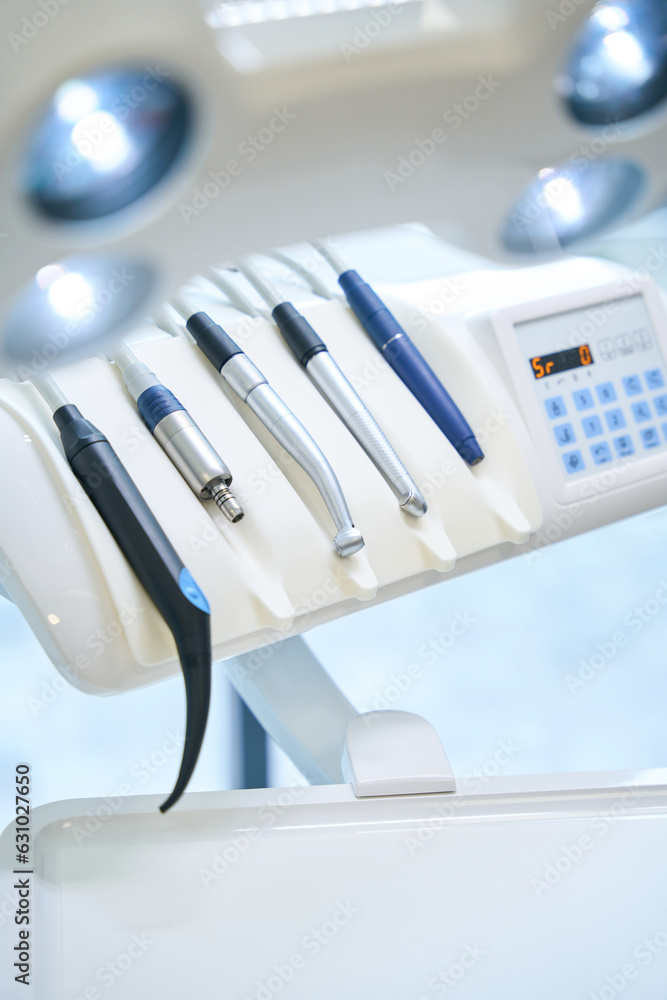 Close up of modern equipment in a dental clinic
