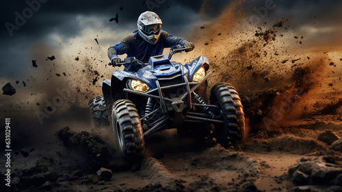 Person on an ATV riding through muddy terrain © Malika