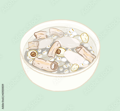 Sishen Soup in Taiwanese soups illustration