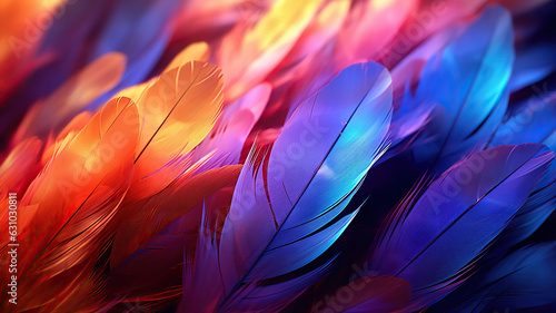 Abstract feathers in a blurred composition