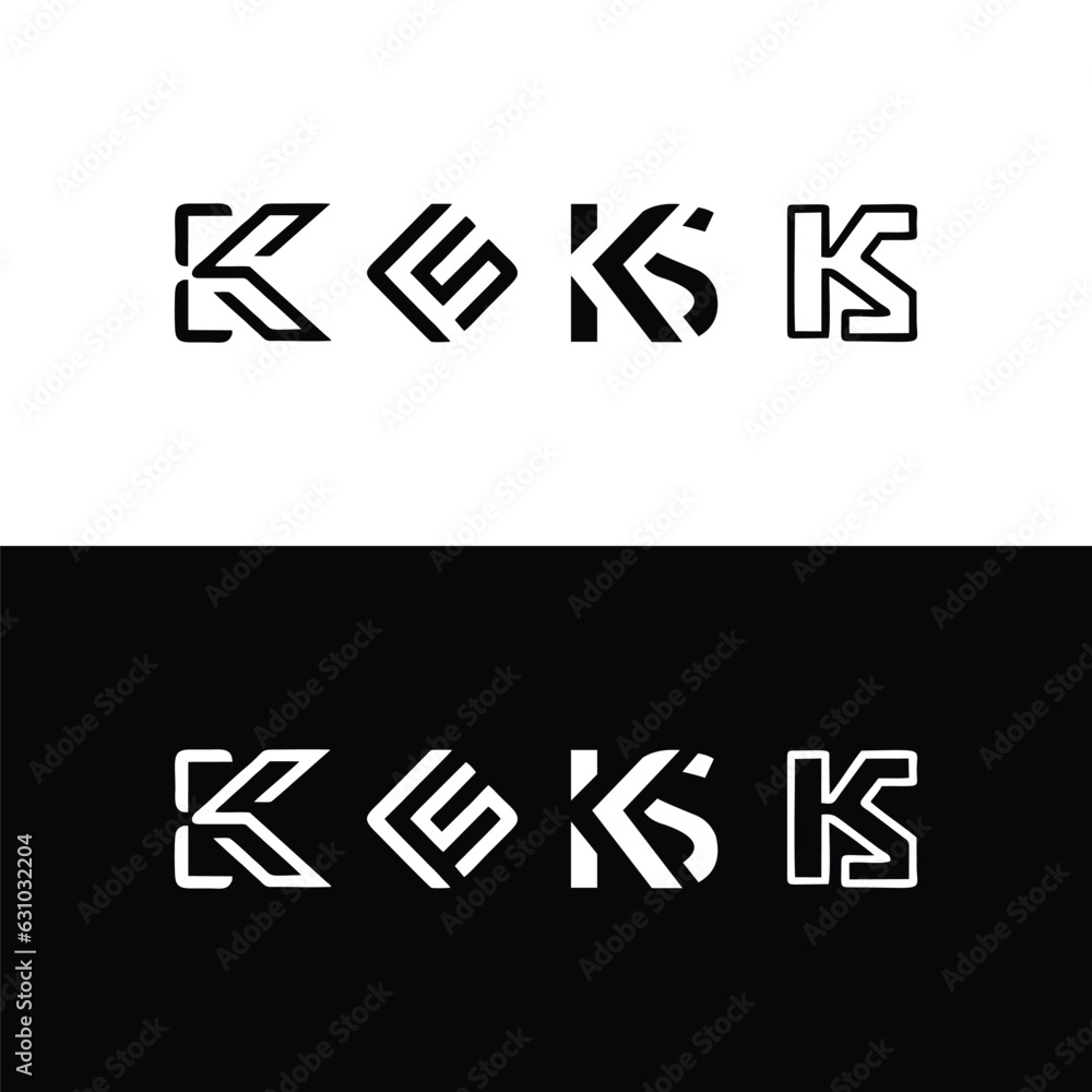 Collection of letters KS,editable and resizable EPS 10. Collection of letters KS,editable and resizable EPS 10.