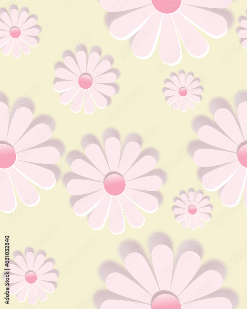 Seamless Pink Blossoms: A Delicate Floral Pattern