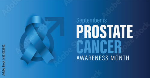 September is Prostate Cancer Awareness Month vector campaign banner.