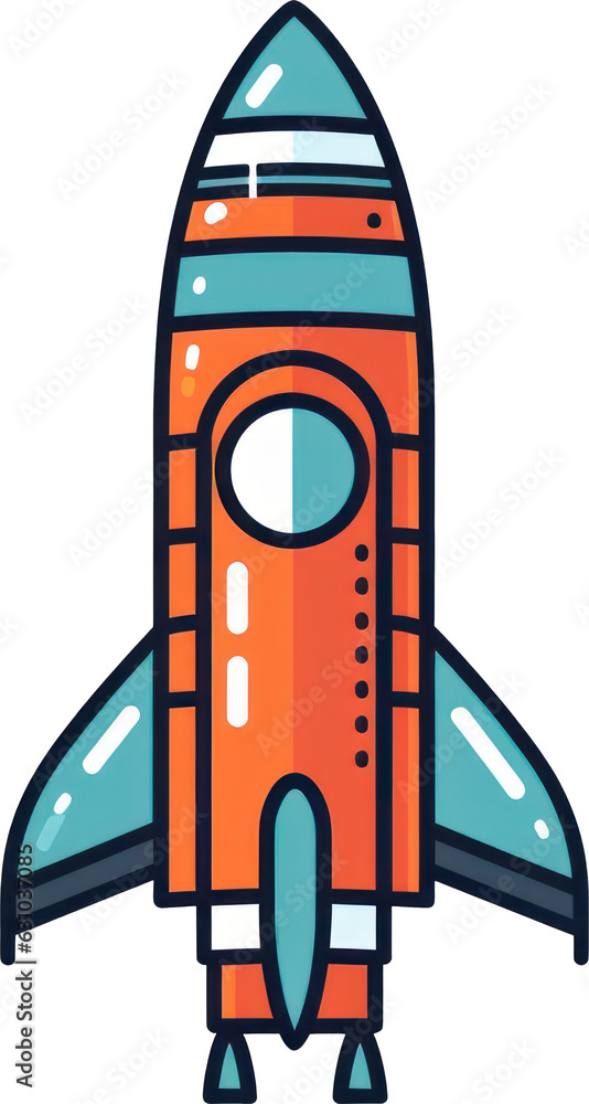 Vibrant and colorful rocket illustration with transparency, perfect for adding a playful and dynamic element to your designs. Generative AI. Vibrant and colorful rocket illustration with transparency, perfect for adding a playful and dynamic element to your designs. Generative AI.