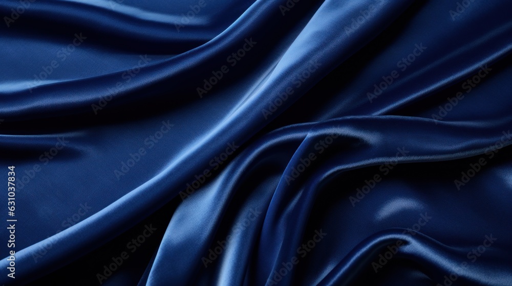 Obraz premium Close up of blue velvet fabric, textile texture, background, generative AI