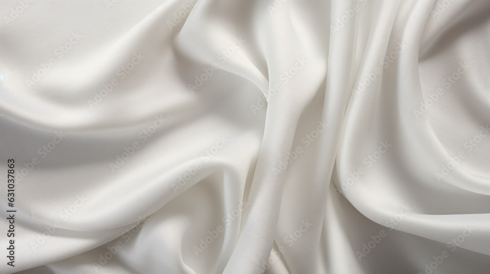 Close up of white velvet fabric, textile texture, background, generative AI