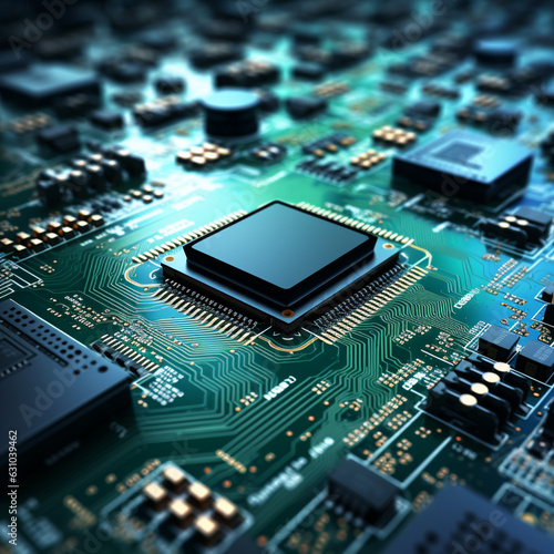 electronic circuit board with processor background