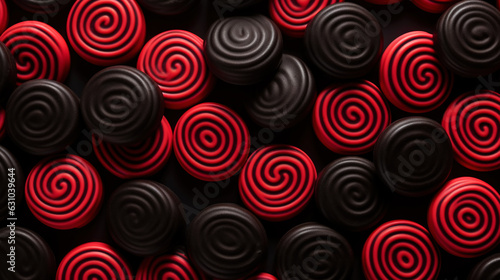 Licorice candies mix background. Sweet tasty backdrop. Generative AI