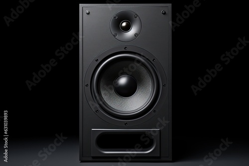 Obraz na płótnie Black speaker isolated on a black background