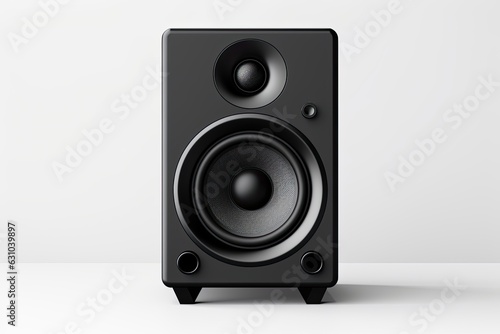 Black speaker isolated on a white background