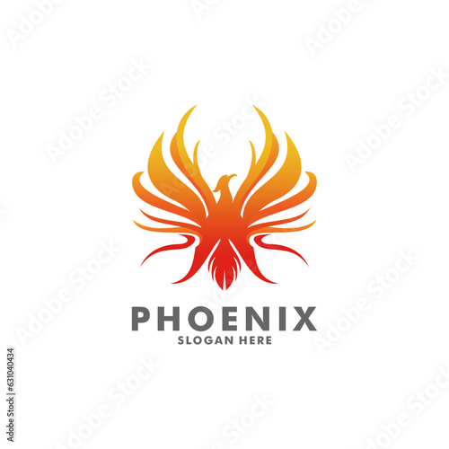 phoenix wing logo animal abstract, luxury and colorful phoenix logo illustration template