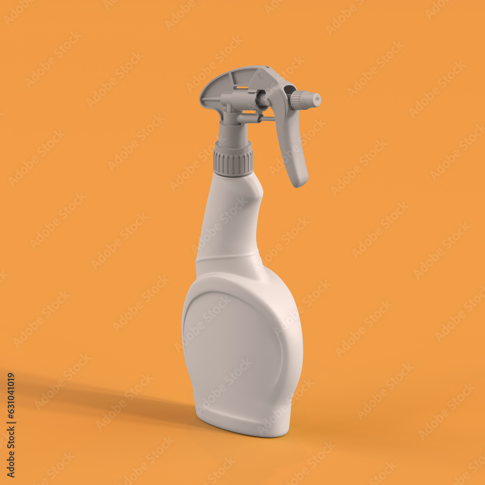 Monochrome Bottle on Orange Background, 3d Rendering Monochrome Bottle on Orange Background, 3d Rendering
