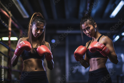 asian girls doing boxing