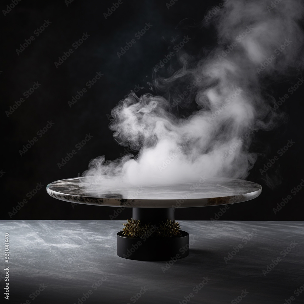 Smoke with product table, product display table, product mockup, marble table, luxury