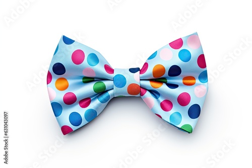 Foto Funky polka dotted bow tie isolated on white background