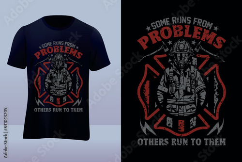 Firefighter premium vector  t-shirt design