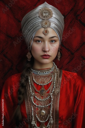 Elegant Indian Woman in Traditional Attire Fictional Character Created By Generative AI.