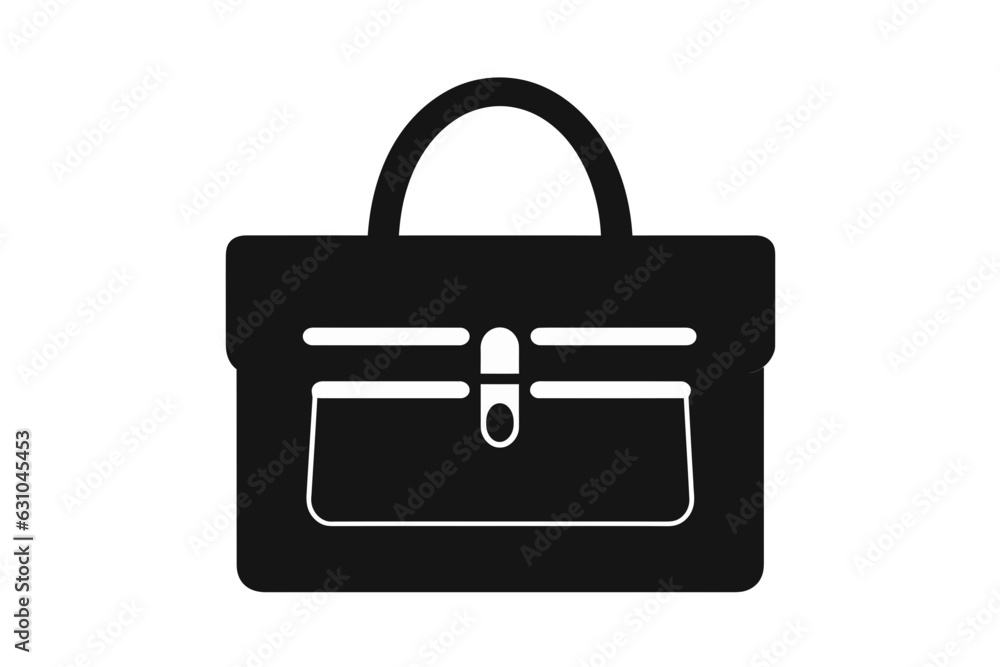 Office tote icon vector detail stencil black and white Office tote icon vector detail stencil black and white