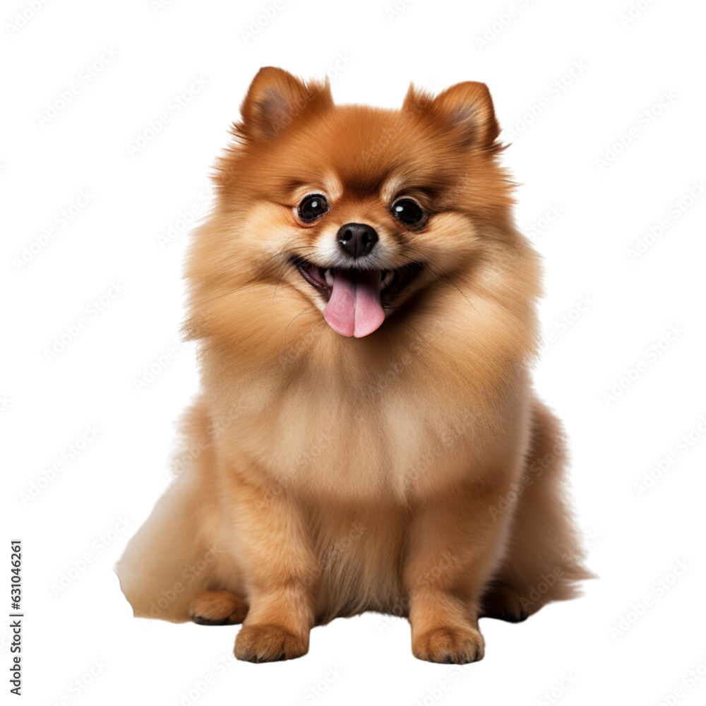 Cute Pomeranian full body on white background Cute Pomeranian full body on white background
