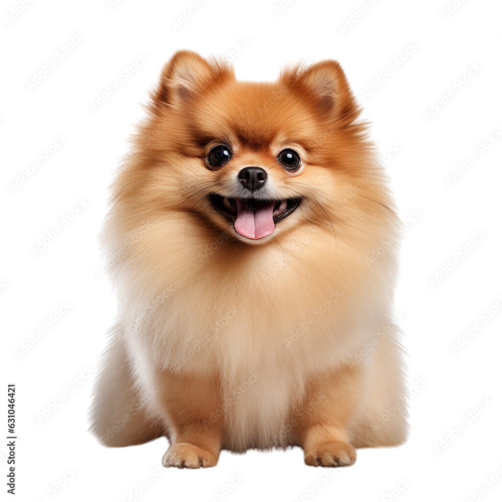 Cute Pomeranian full body on white background Cute Pomeranian full body on white background