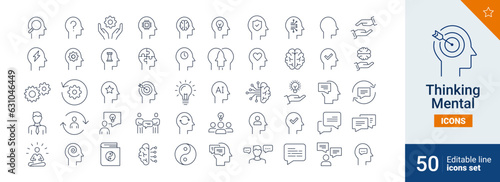 Thinking icons Pixel perfect. Zen, solution, work, ....