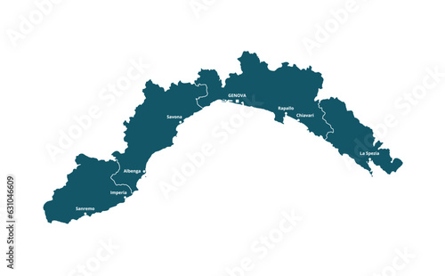 Vector Map of Liguria, Italy