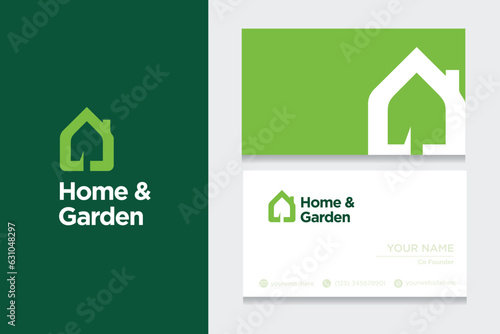 Home gardening logo with shovel concept