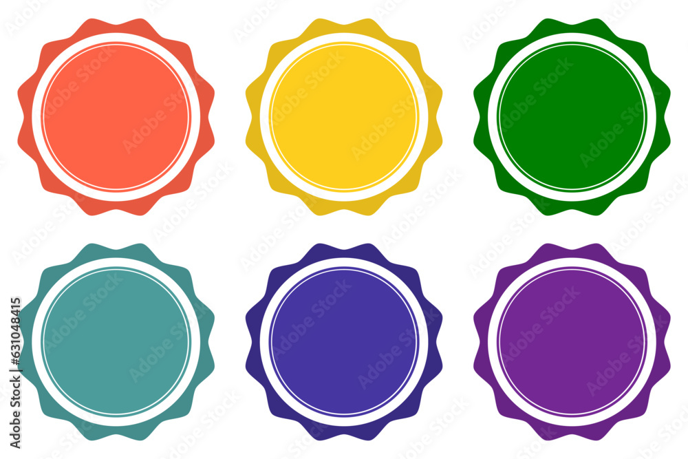Colored distinctive mark, label, medal. A blank template for your text. Colorful win medals set. Isolated on white. Colored distinctive mark, label, medal. A blank template for your text. Colorful win medals set. Isolated on white.