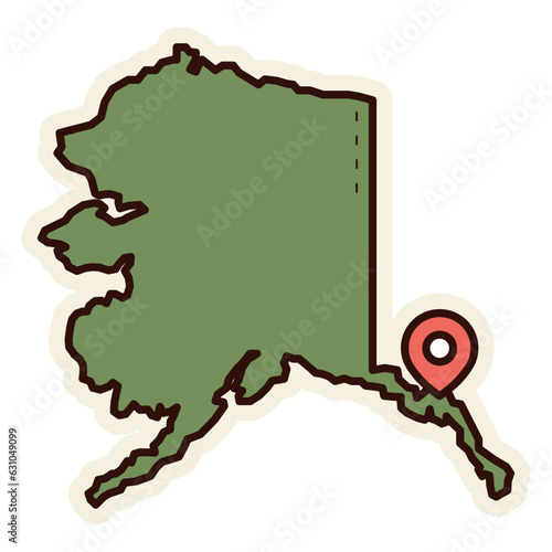 Alaska map sticker
