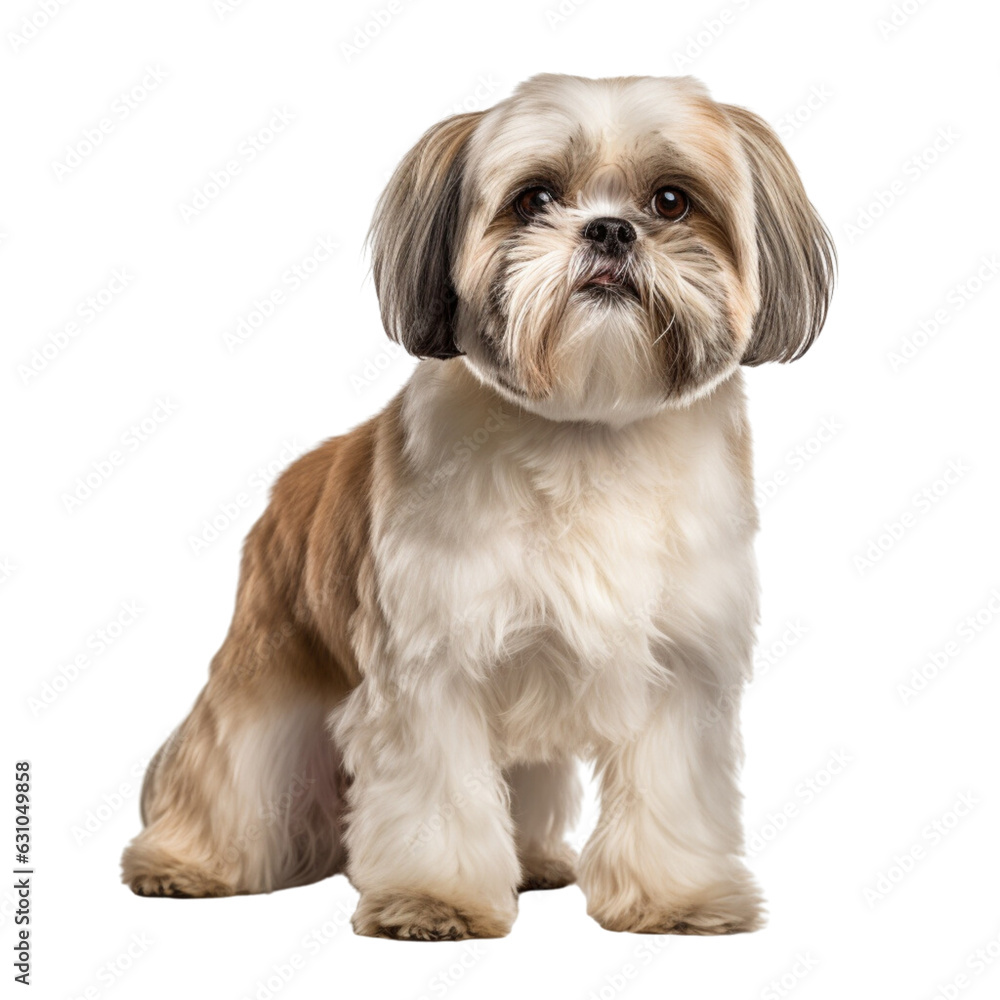 Cute shih tzu full body on white background Cute shih tzu full body on white background