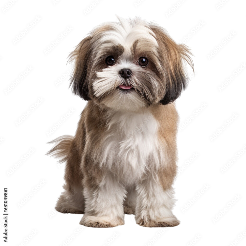 Cute shih tzu full body on white background