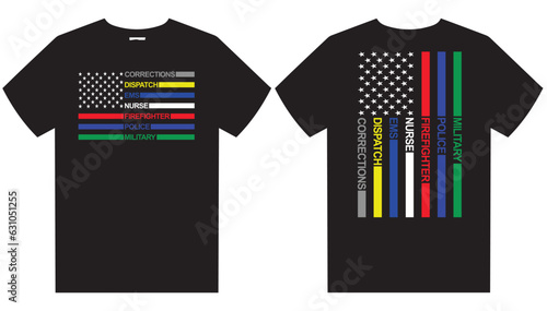 America's Heroes Flag T-Shirt Design