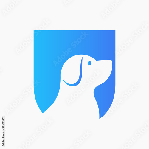 Letter U Pet Logo Design. Dog Logo Symbol Vector Template. Dog On Alphabet