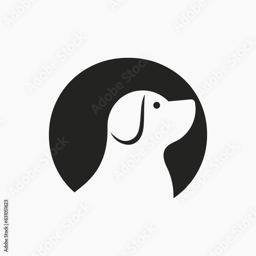 Letter O Pet Logo Design. Dog Logo Symbol Vector Template. Dog On Alphabet