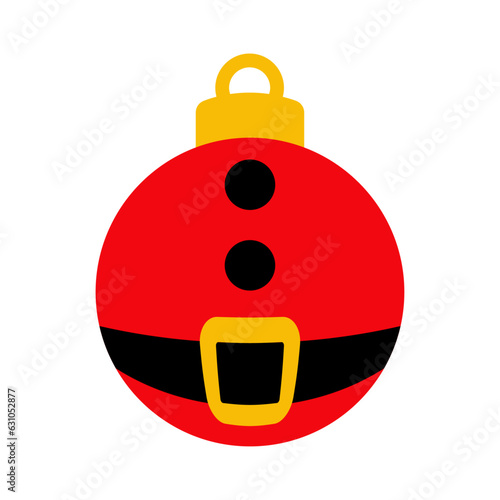 Tiempo de Navidad. Logo con traje de Papá Noel con forma de bola de navidad para su uso en invitaciones y felicitaciones