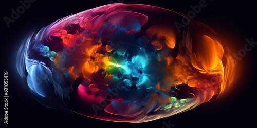 Capsule of colors. A nebula like colorful mixture of various luminescent colors. Colorful Abstract. Generative AI