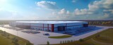 A massive new logistics center. Logistics center or shipping warehouse. Generative AI