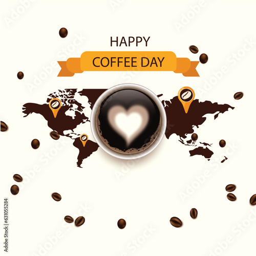 Free vector flat international day of coffee