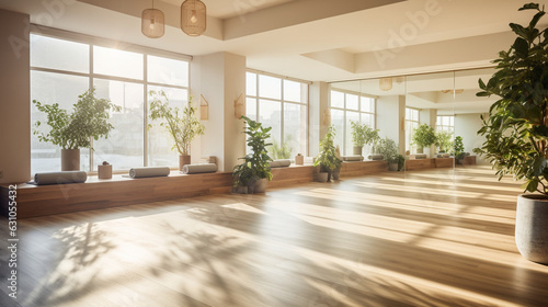 A bright and airy yoga studio  capturing the essence of physical and mental well-being 