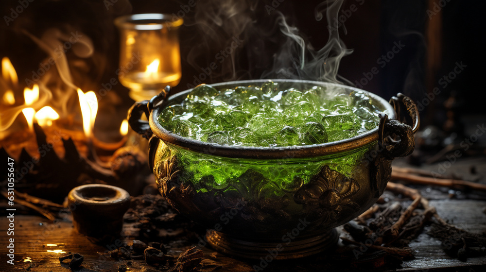 Bewitched Cauldron Stirred by a Wicked Witch Bewitched Cauldron Stirred by a Wicked Witch