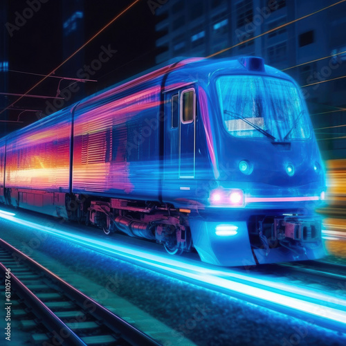 Hyper-Fast Night Train with Express Shipping Containers