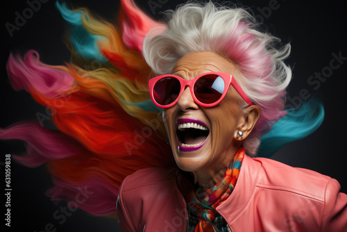 Elderly woman meets Colorful Rhythms in Dance