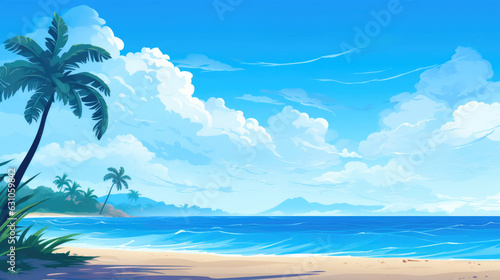 Serene Seaside Dreams  Vector Beach Background