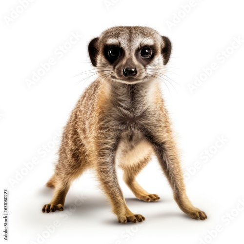 meerkat playing, on white background, generative ai