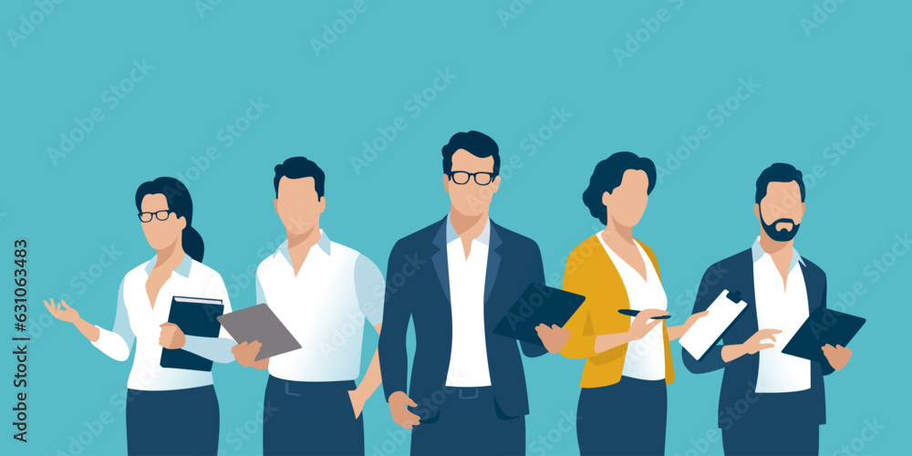 The leader and his team. Business vector illustration. The leader and his team. Business vector illustration.