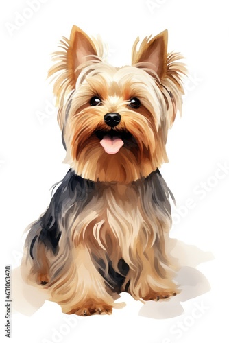 watercolor painted cute dog , realistic style, isolated on white , AI Generated