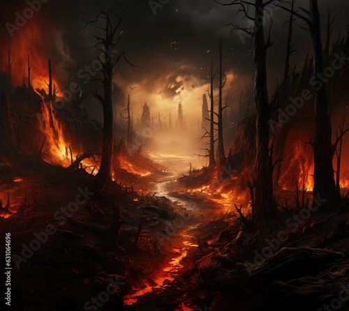 burning forest