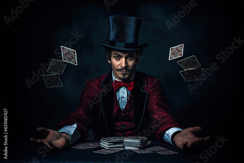 Mystical Magician with Cards