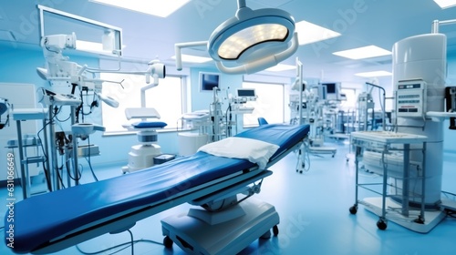Modern equipment in operating room  Medical devices for neurosurgery.